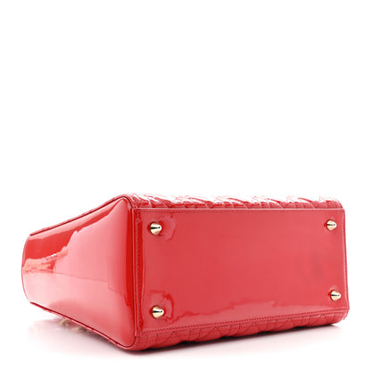 Christian Dior Patent Cannage Medium Lady Dior Red 4 of 10