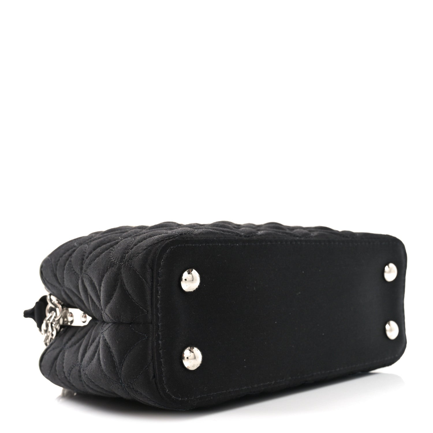 Louis Vuitton Satin Quilted Flower Crystal Mini Capucines Black 4 of 10