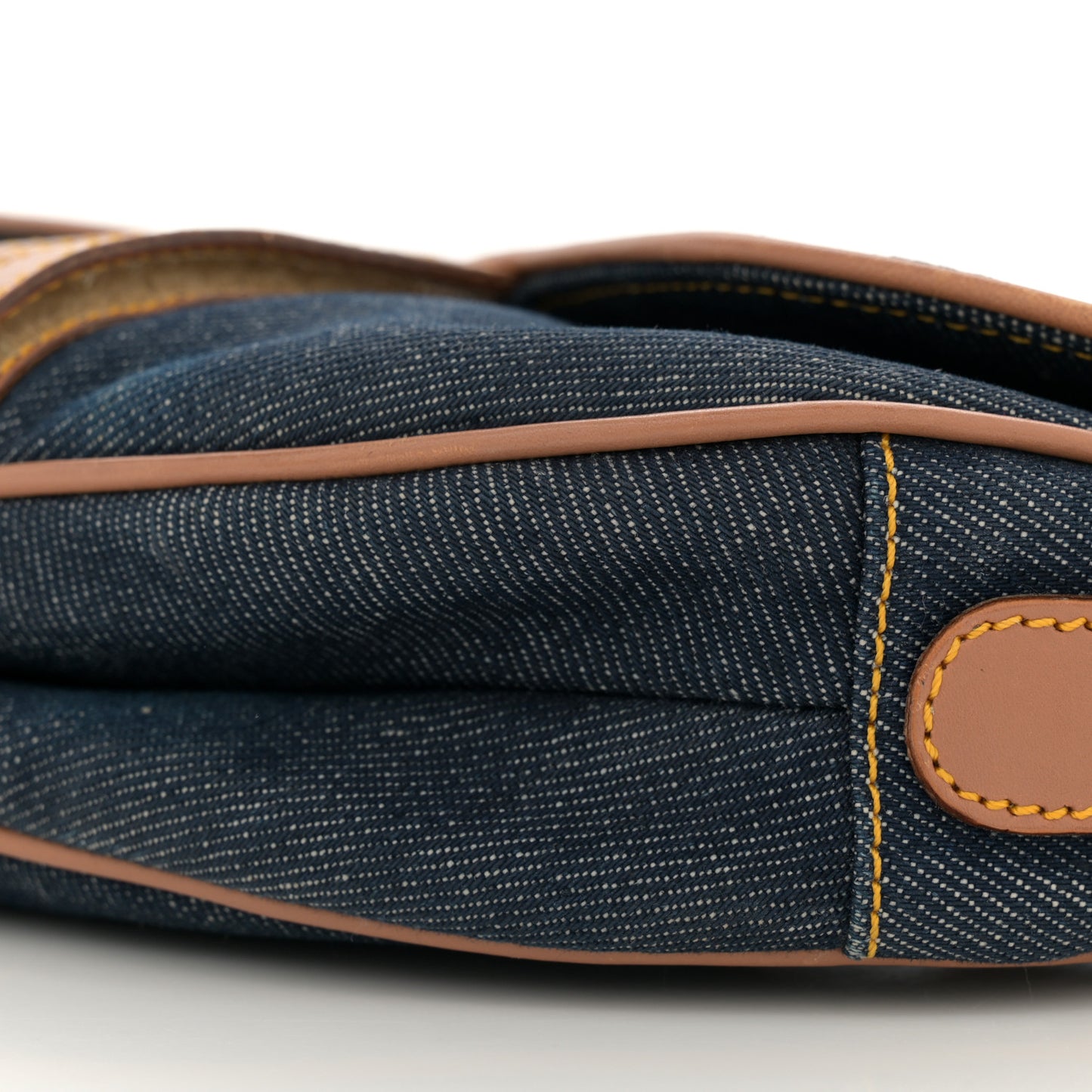 Denim Calfskin Saddle Bag Blue