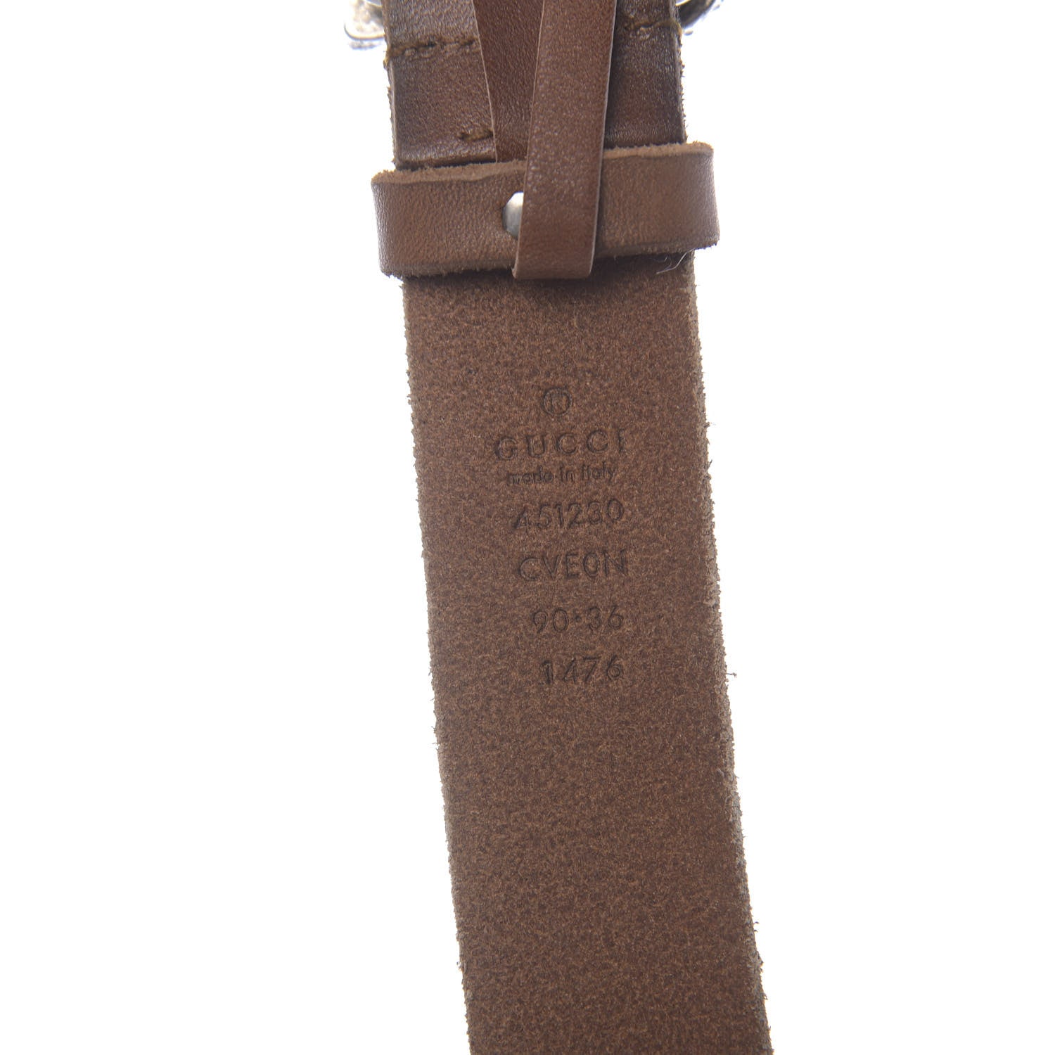 Gucci Cuoio Toscano Nickel Feline Buckle Belt 90 36 Cuir 3 of 5