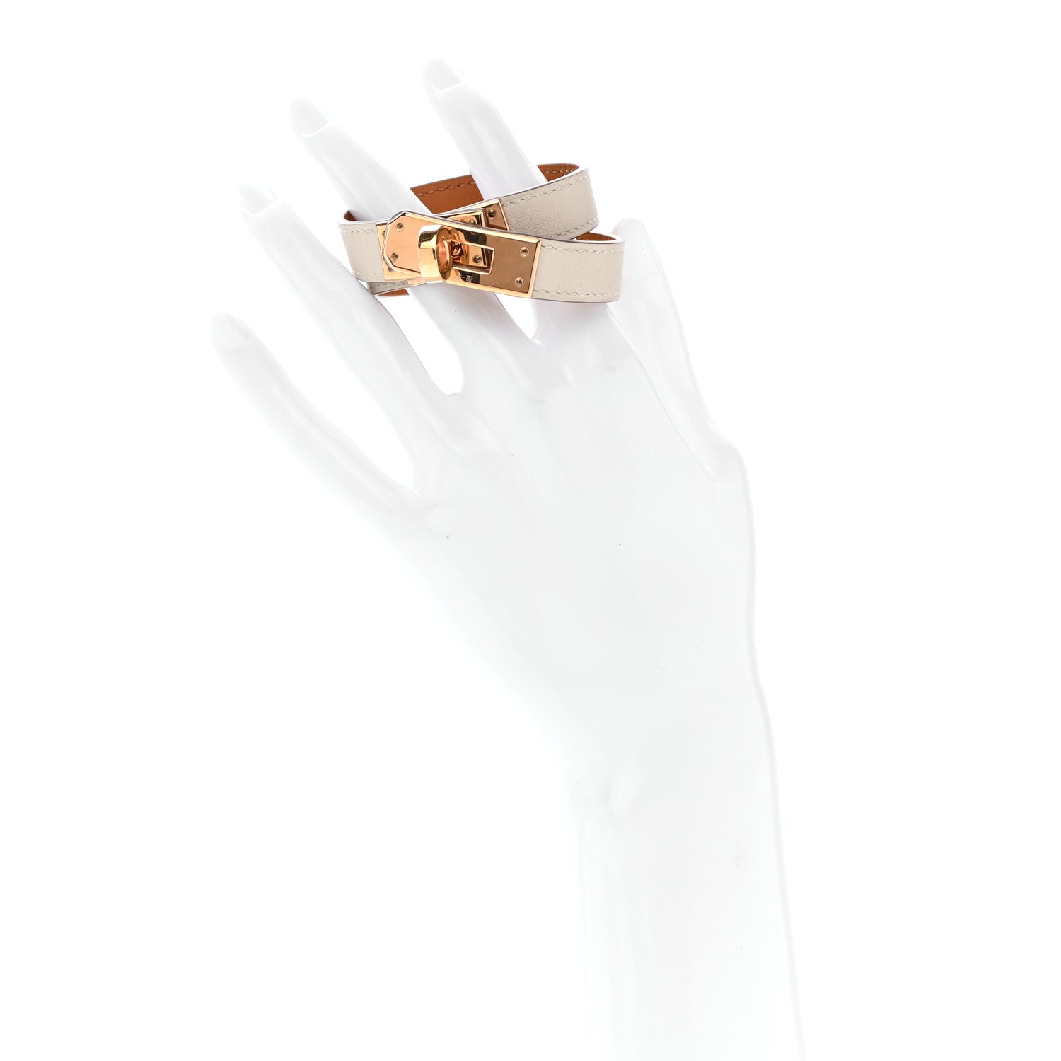 Hermes Swift Kelly Double Tour Bracelet XS White 2 of 6