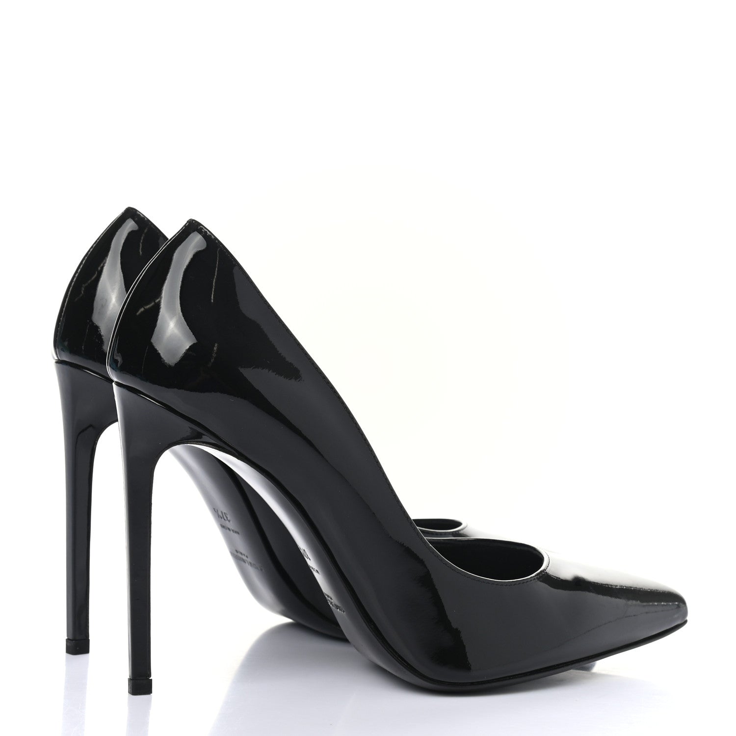 Saint Laurent Patent Classic Paris 105 Escarpin Pumps 37.5 Black 4 of 9