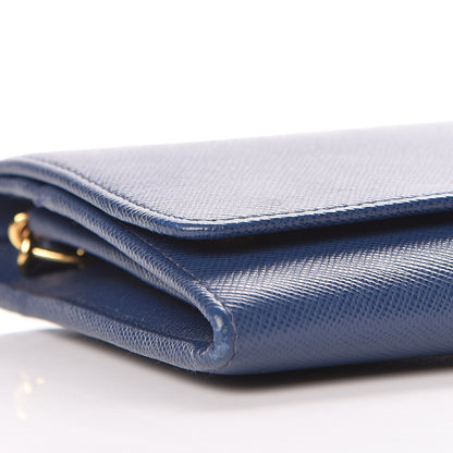 Prada Saffiano Metal Oro Chain Wallet Bleuette 9 of 9