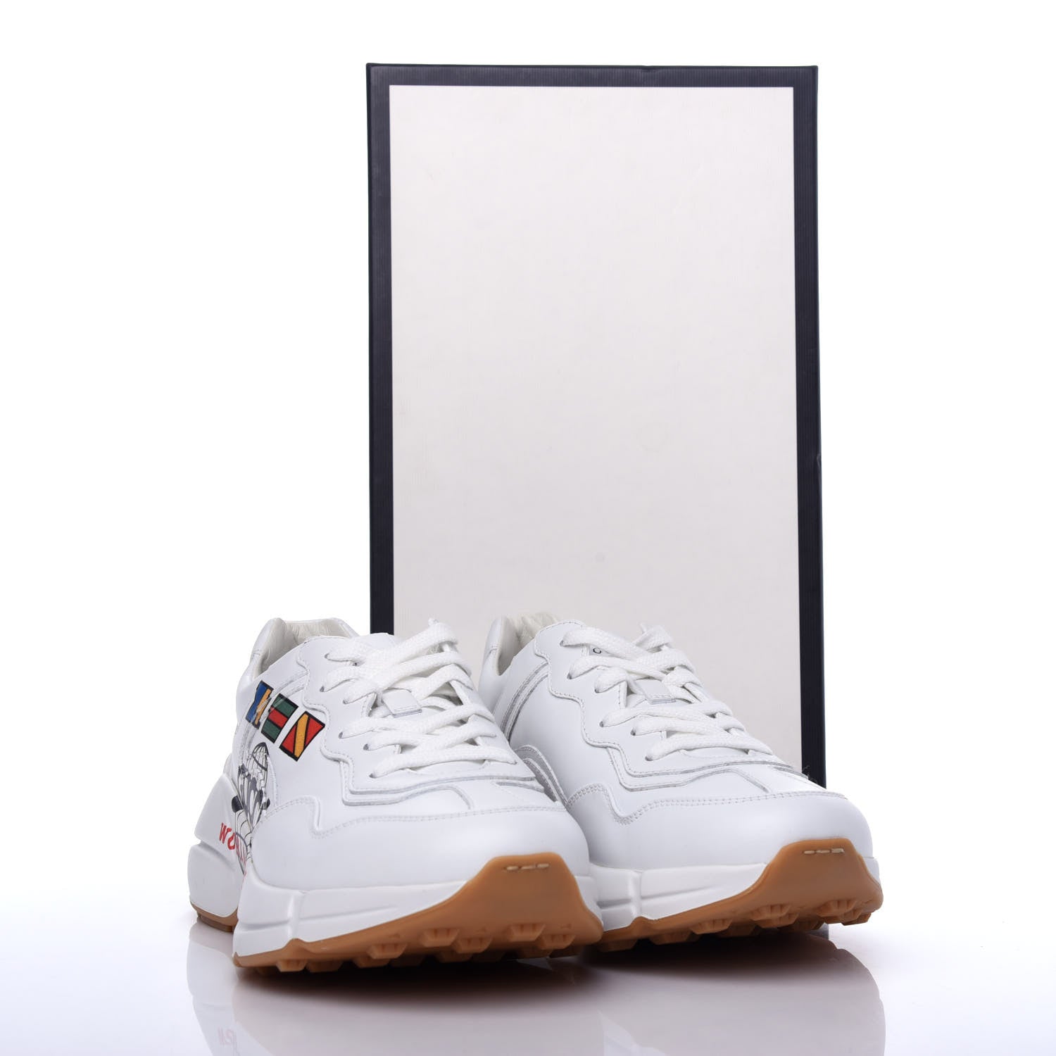 Gucci Calfskin Worldwide Womens Rhyton Sneakers 39 Great White 11 of 11