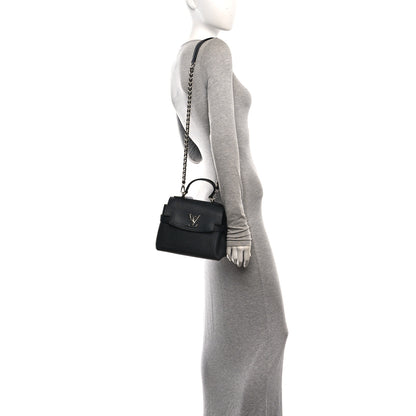 Louis Vuitton Calfskin Lockme Ever BB Black 2 of 10