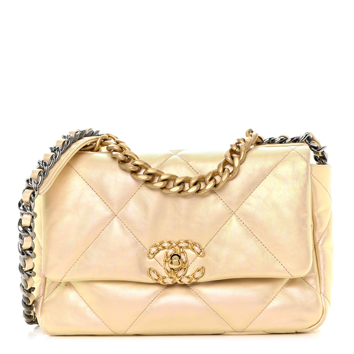 Chanel Iridescent Lambskin Quilted Medium Chanel 19 Flap Pink 1 of 11