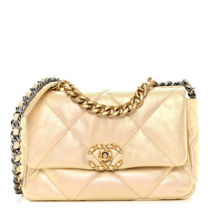 Chanel Iridescent Lambskin Quilted Medium Chanel 19 Flap Pink 1 of 11