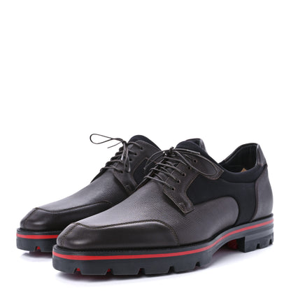 Christian Louboutin Smooth Textured Calfskin Neoprene Mika Sky Mens Flats 40 Brown 3 of 8