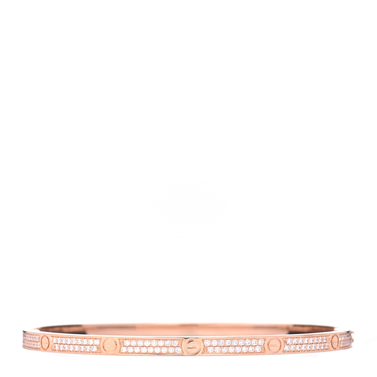 18K Pink Gold Diamond Small LOVE Paved Bracelet 18