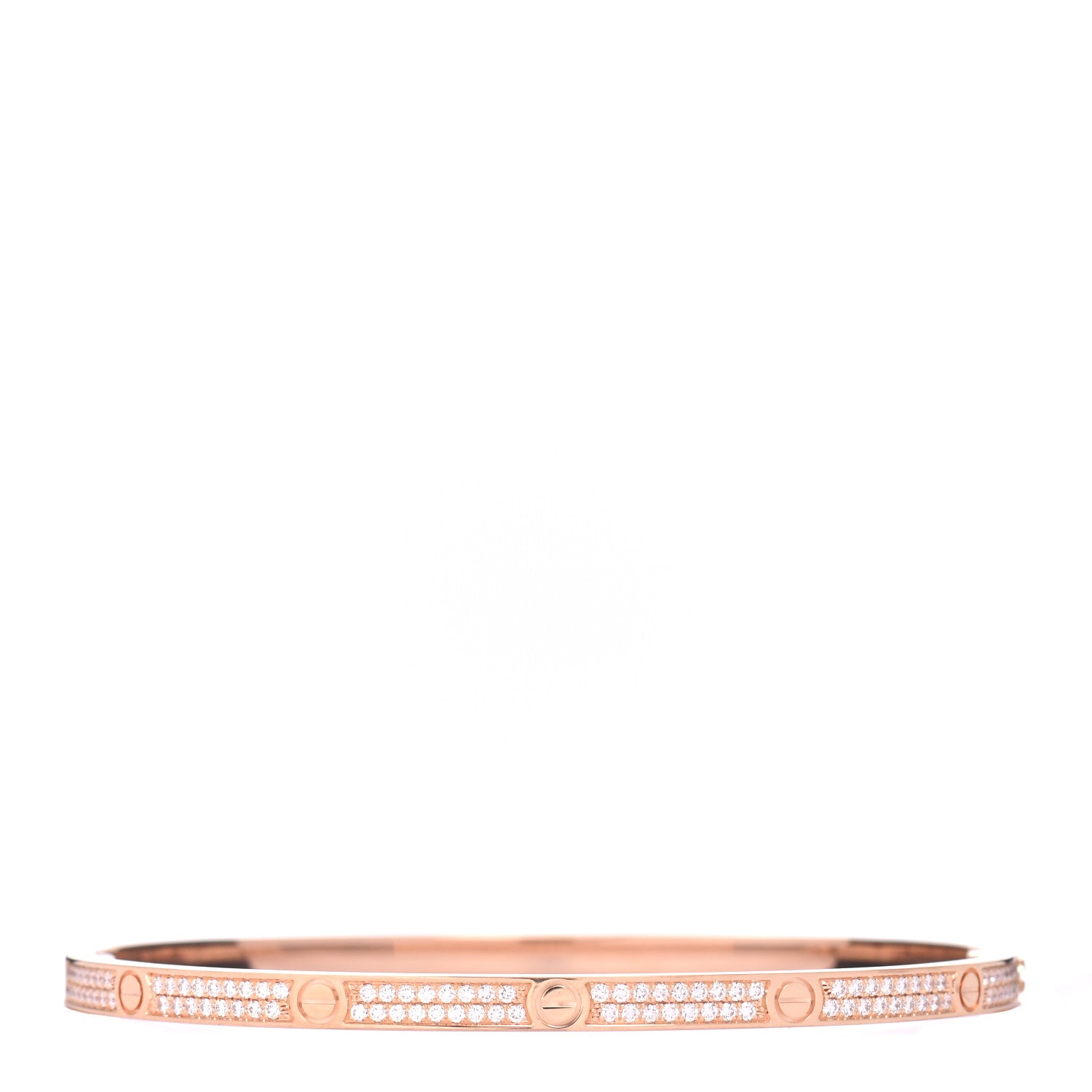 Cartier 18K Pink Gold Diamond Small LOVE Paved Bracelet 18 3 of 5