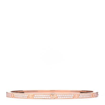 Cartier 18K Pink Gold Diamond Small LOVE Paved Bracelet 18 3 of 5