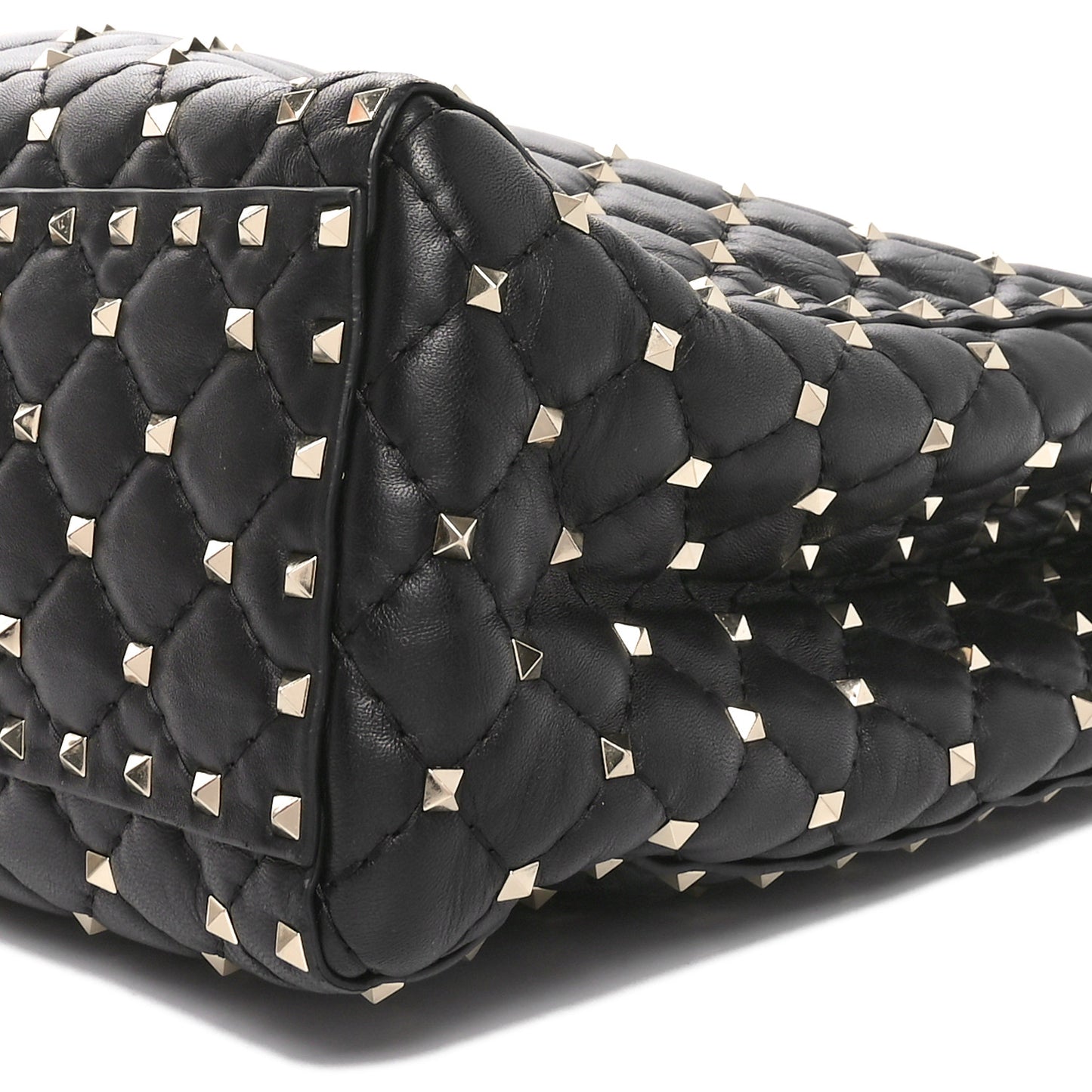 Nappa Rockstud Spike Shoulder Tote Black