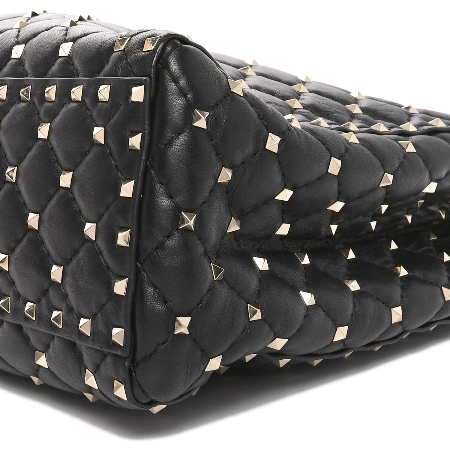 Valentino Garavani Nappa Rockstud Spike Shoulder Tote Black 9 of 9