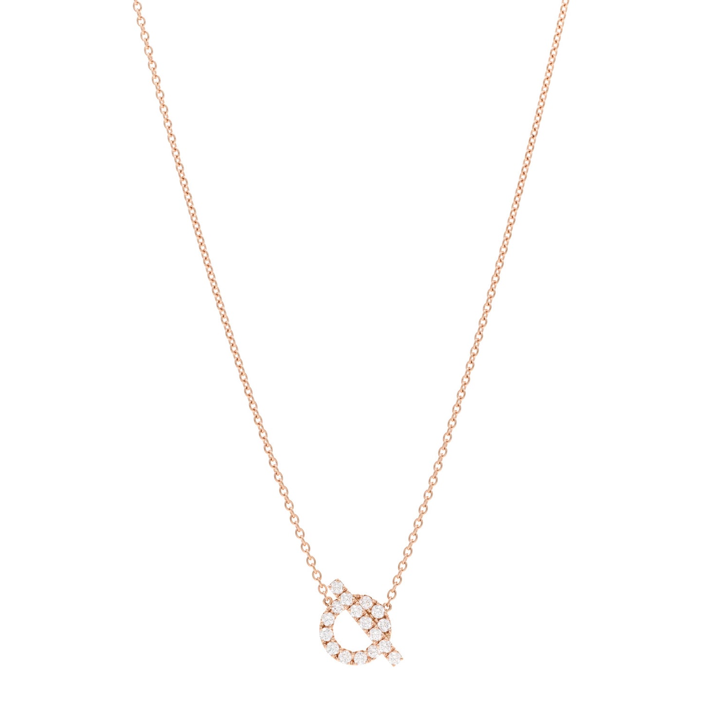 18K Rose Gold Diamond Finesse Pendant Necklace