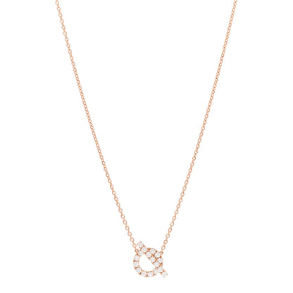 Hermes 18K Rose Gold Diamond Finesse Pendant Necklace 1 of 5