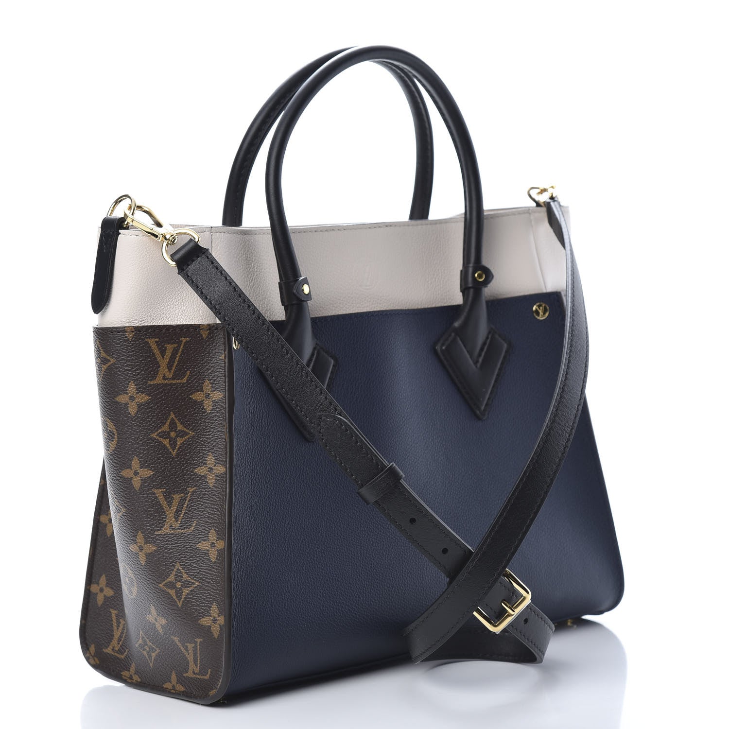 Louis Vuitton Calfskin Monogram On My Side Marine 3 of 10