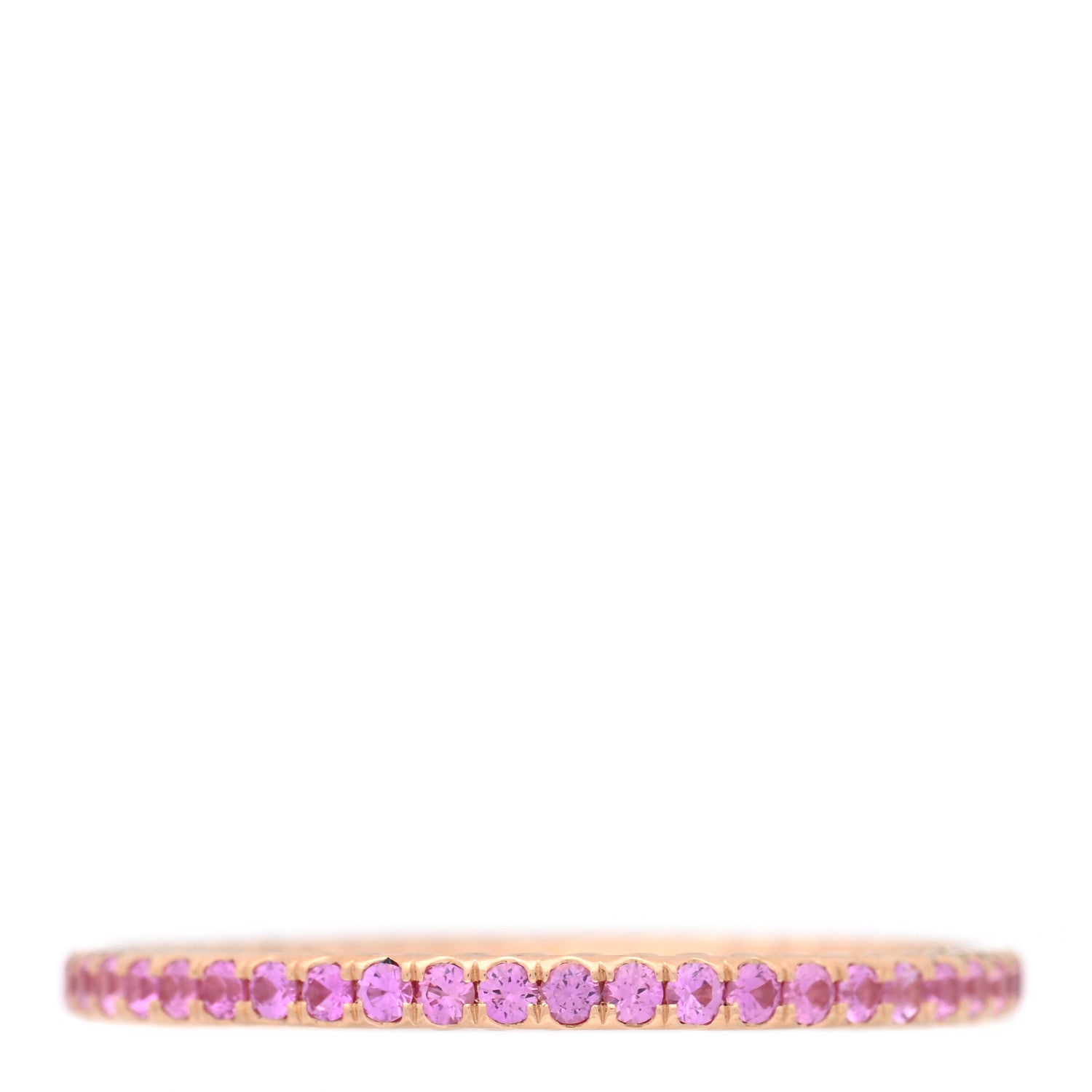 David Yurman 18K Rose Gold Pink Sapphire 1.85mm Eden Eternity Band Ring 66 11.5