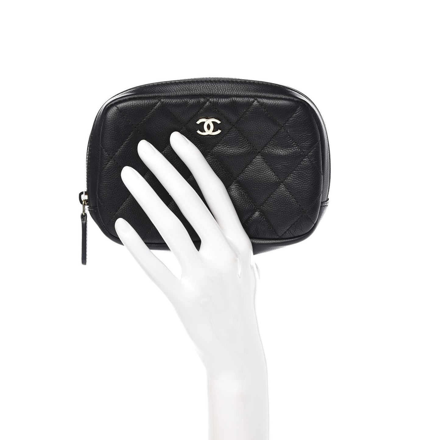 Caviar Small Curvy Pouch Black