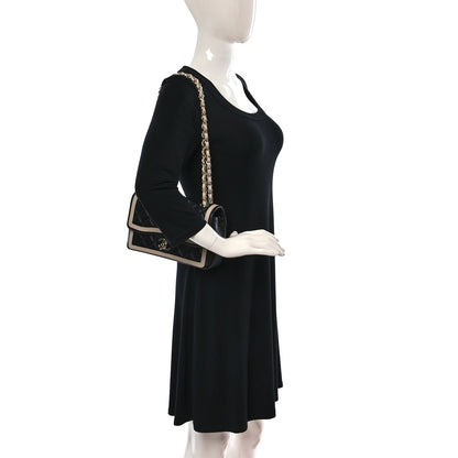 Chanel Lambskin Quilted Bicolor Flap Black Beige 2 of 9