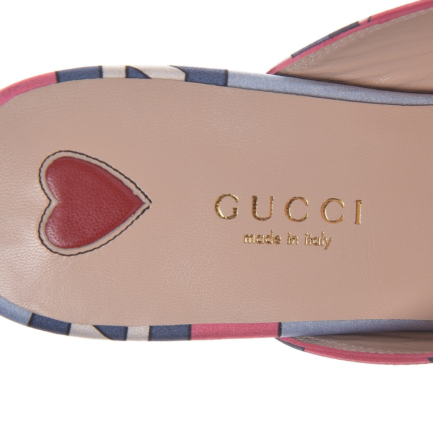 Satin GG Wallpaper Womens Princetown Slippers 35.5 Pink Flamboyant Blue Black