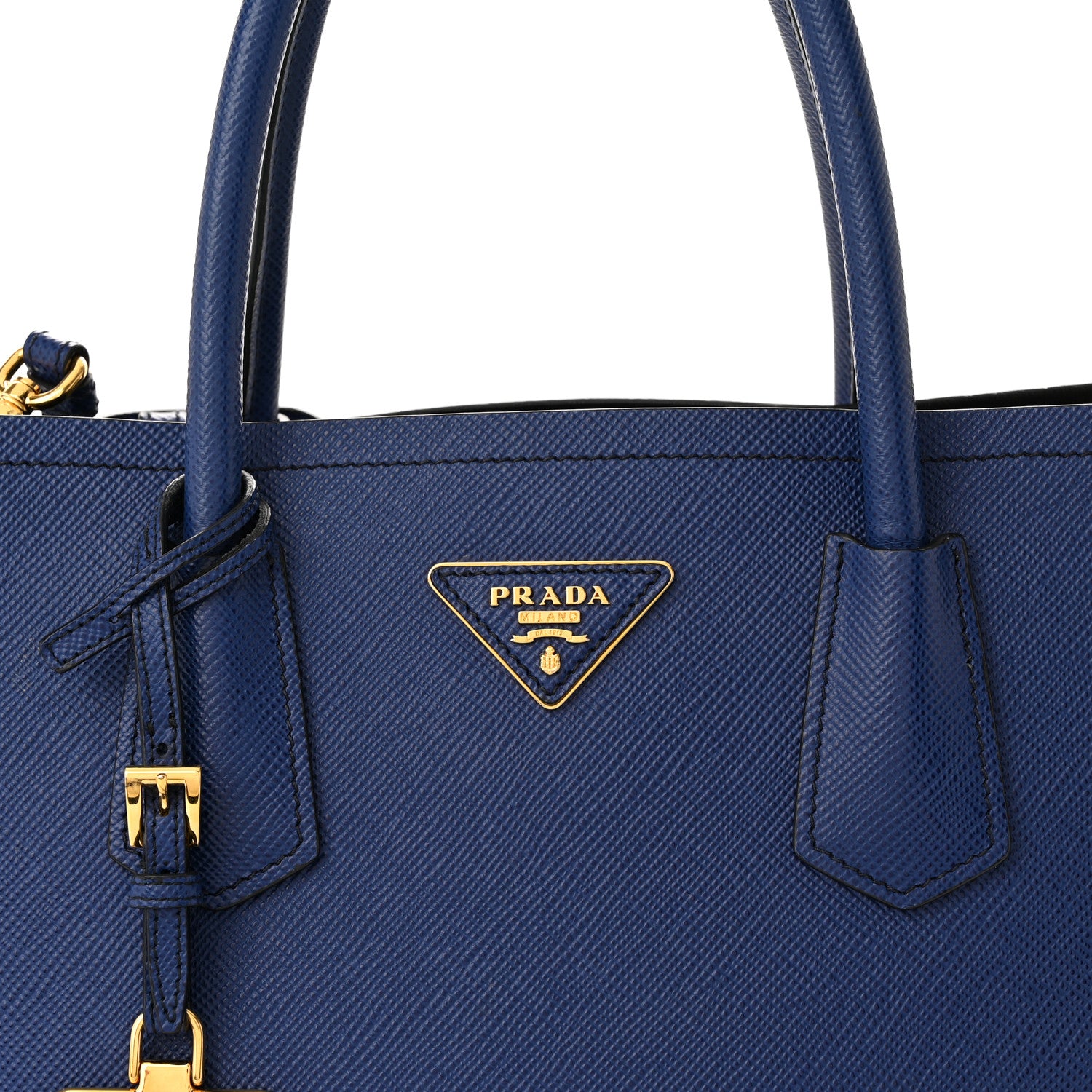 Prada Saffiano Cuir Medium Double Bag Inchiostro 7 of 11