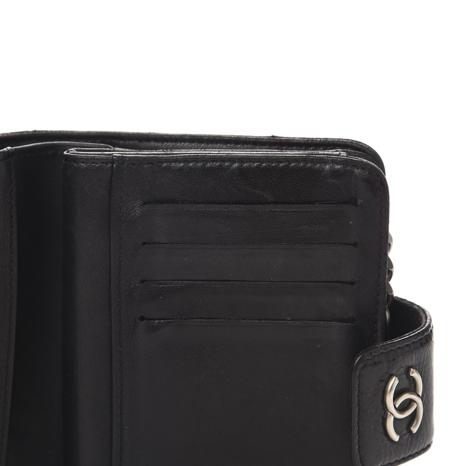 Chanel Patent Caviar CC Compact French Flap Wallet Black 12 of 13