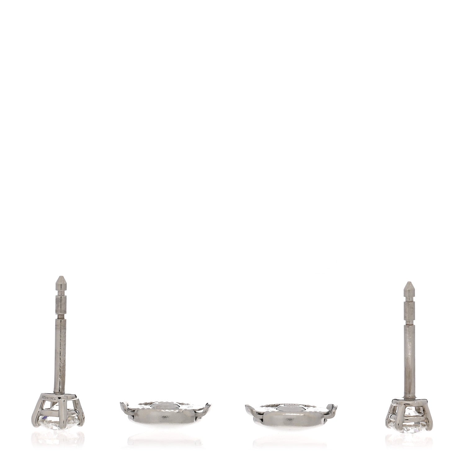 Tiffany Platinum Diamond .46ctw Solitaire Earrings 3 of 4