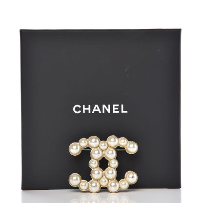 Chanel Pearl CC Brooch Pin Gold 9 of 9