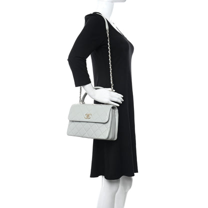 Chanel Lambskin Quilted Small Trendy CC Flap Dual Handle Bag Light Grey 2 of 12