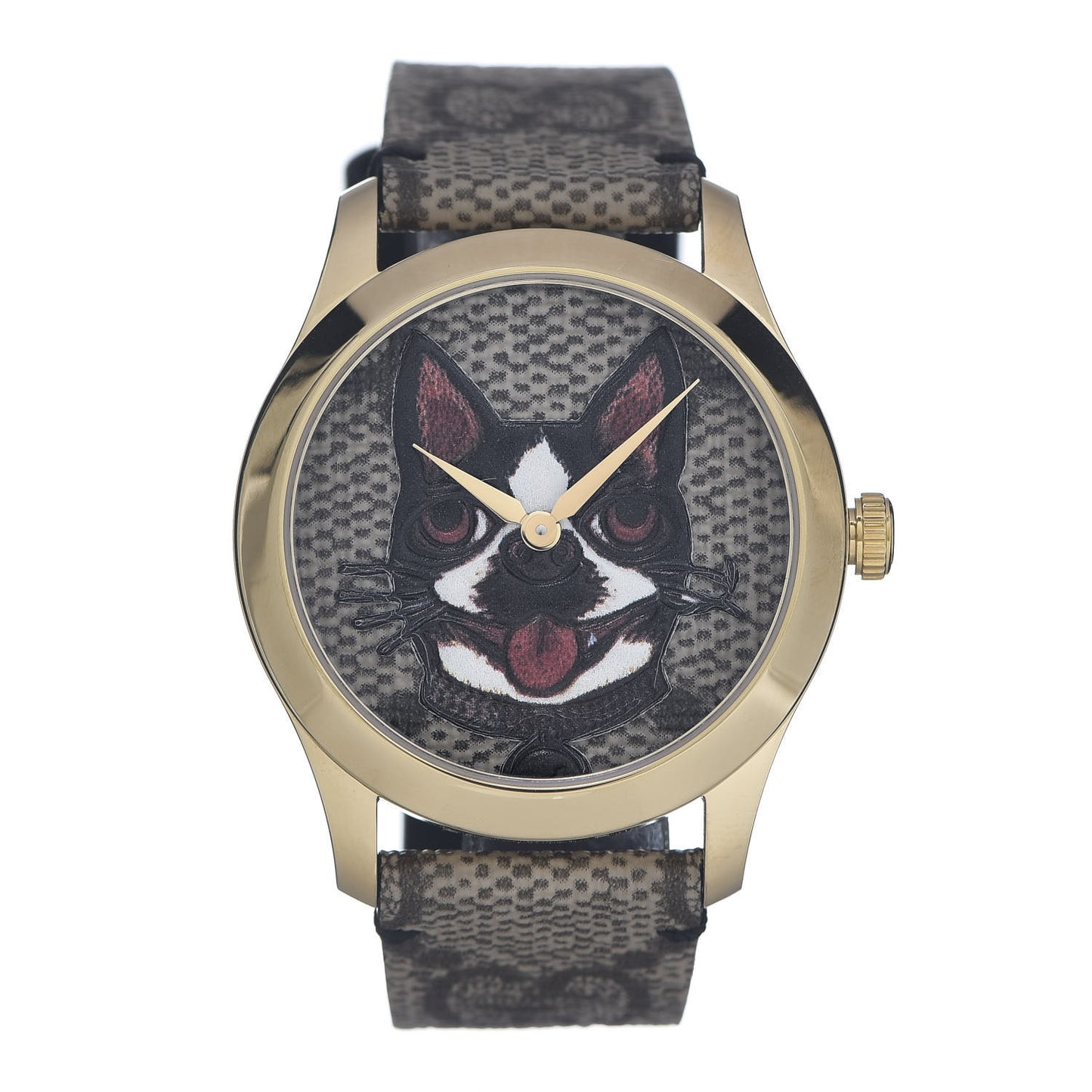 Stainless Steel Canvas 38mm G-Timeless GG Supreme Bosco Quartz Watch Brown