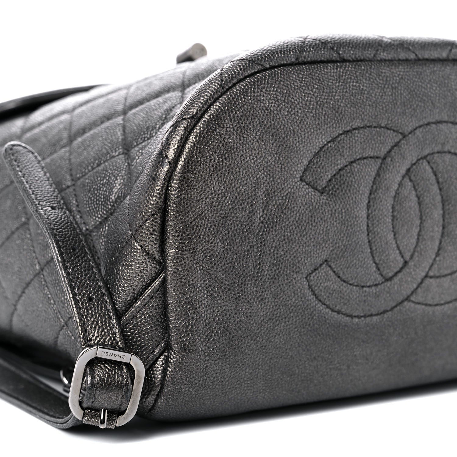 Chanel Metallic Caviar Quilted Filigree Backpack Dark Silver 7 of 11