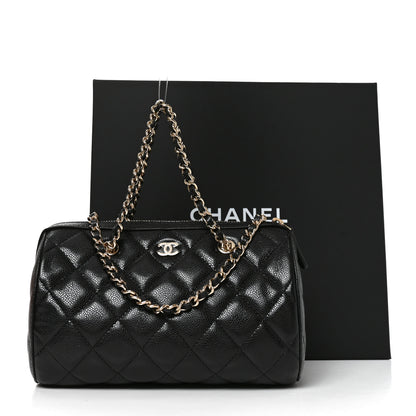 Chanel Caviar Quilted Barrel Clutch With Chain  Black 11 of 11