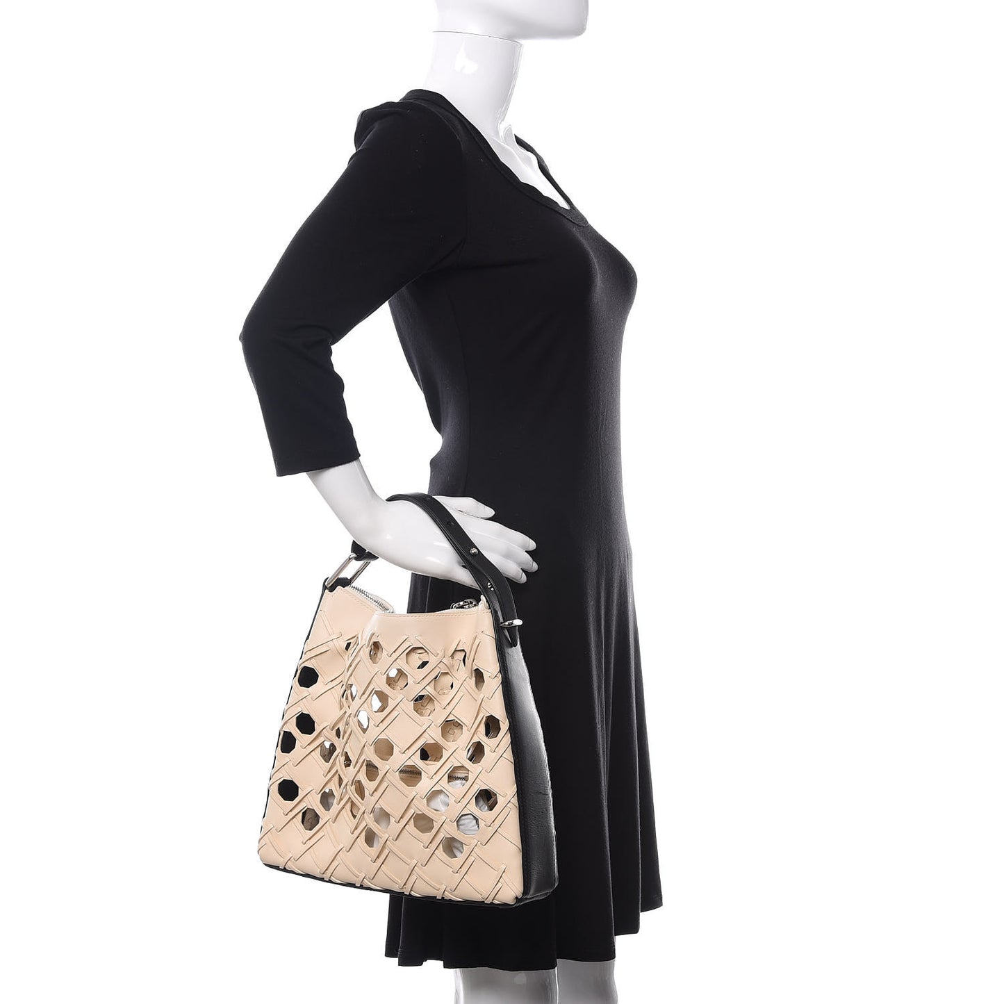 3.1 Lambskin Cutout Quill Triangle Bag Milk