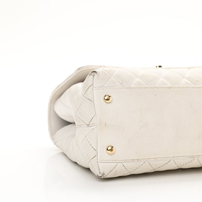 Chanel Caviar Quilted Small Coco Handle Flap White 9 of 21