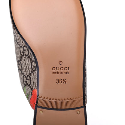 Gucci GG Supreme Monogram Tian Womens Princetown Slippers 36.5 Beige Ebony Multicolor 6 of 10