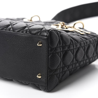 Christian Dior Grained Calfskin Cannage Medium Supple Lady Dior Black 7 of 11