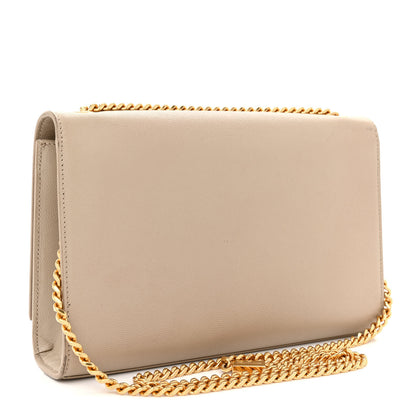 Saint Laurent Grain De Poudre Medium Monogram Kate Satchel Dark Beige 3 of 15