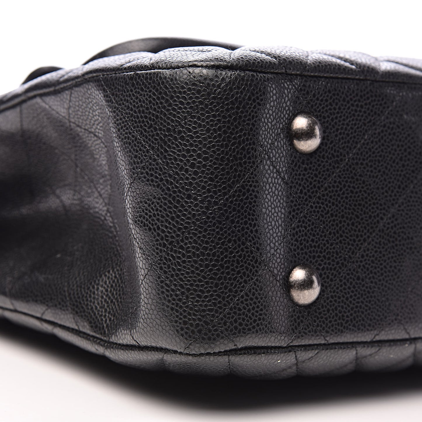 Caviar Quilted Flap Tote Dark Grey