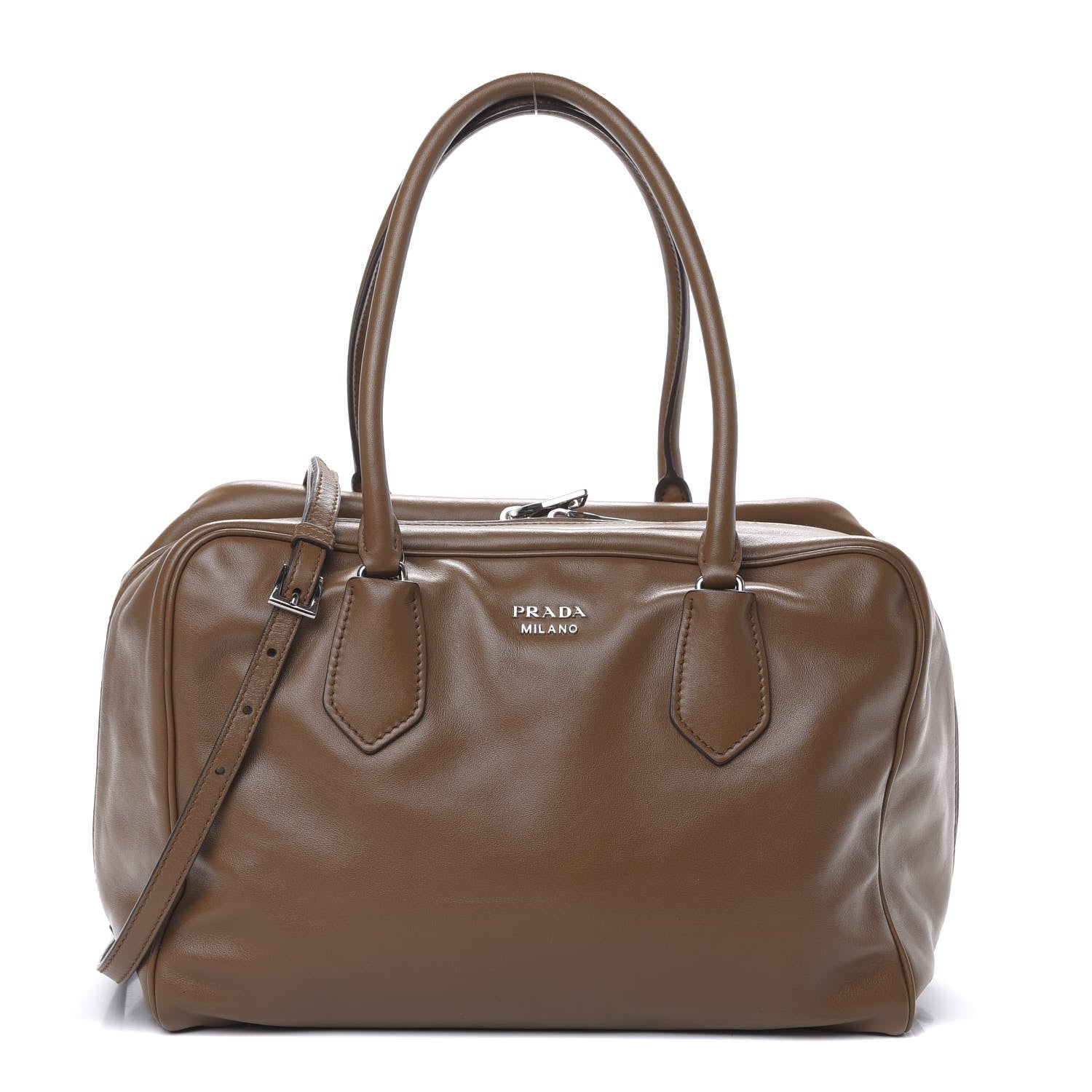 Prada Soft Calf Medium Inside Tote Cannella Turchese 1 of 10