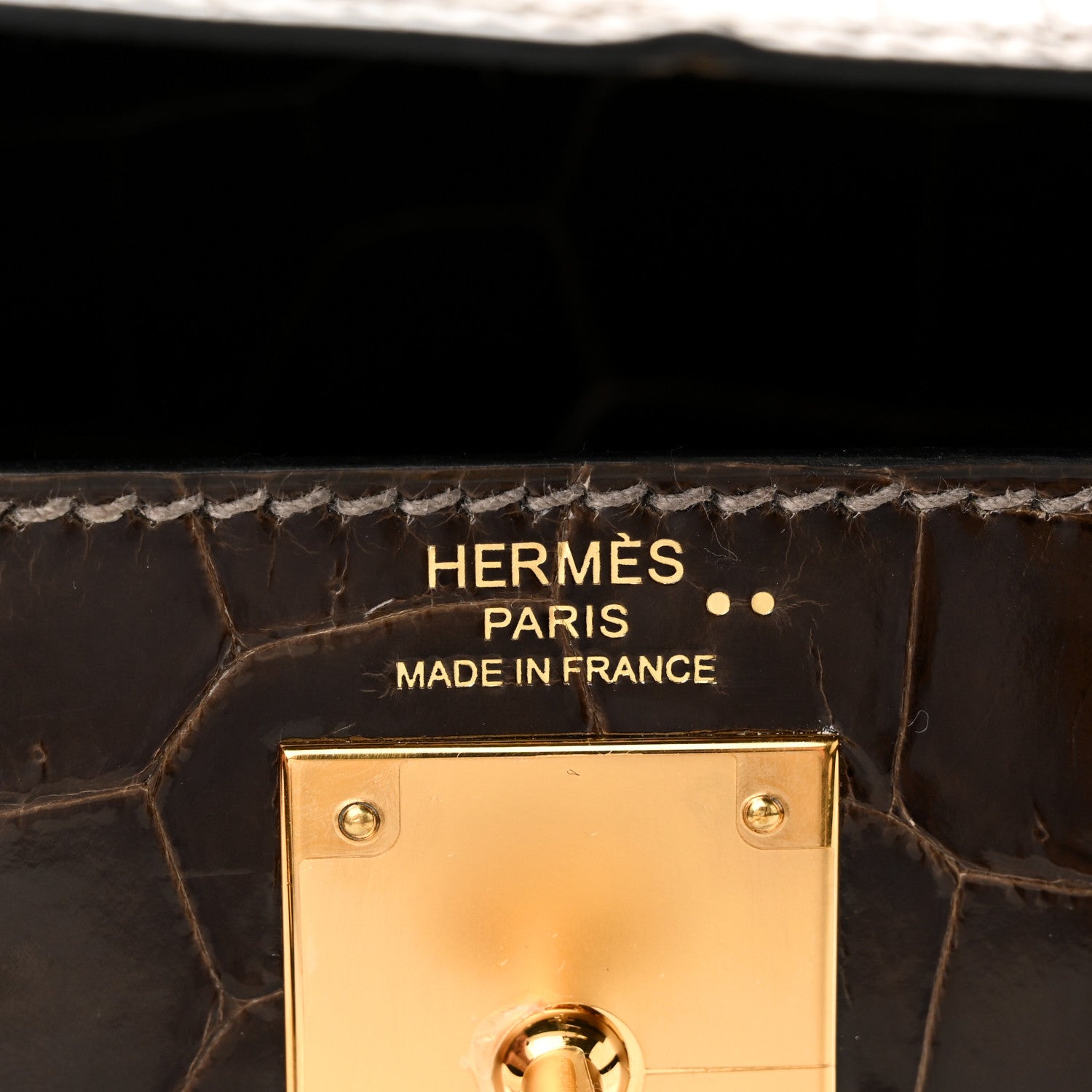 Hermes Shiny Niloticus Crocodile Kelly Sellier 28 Gris Elephant 10 of 21