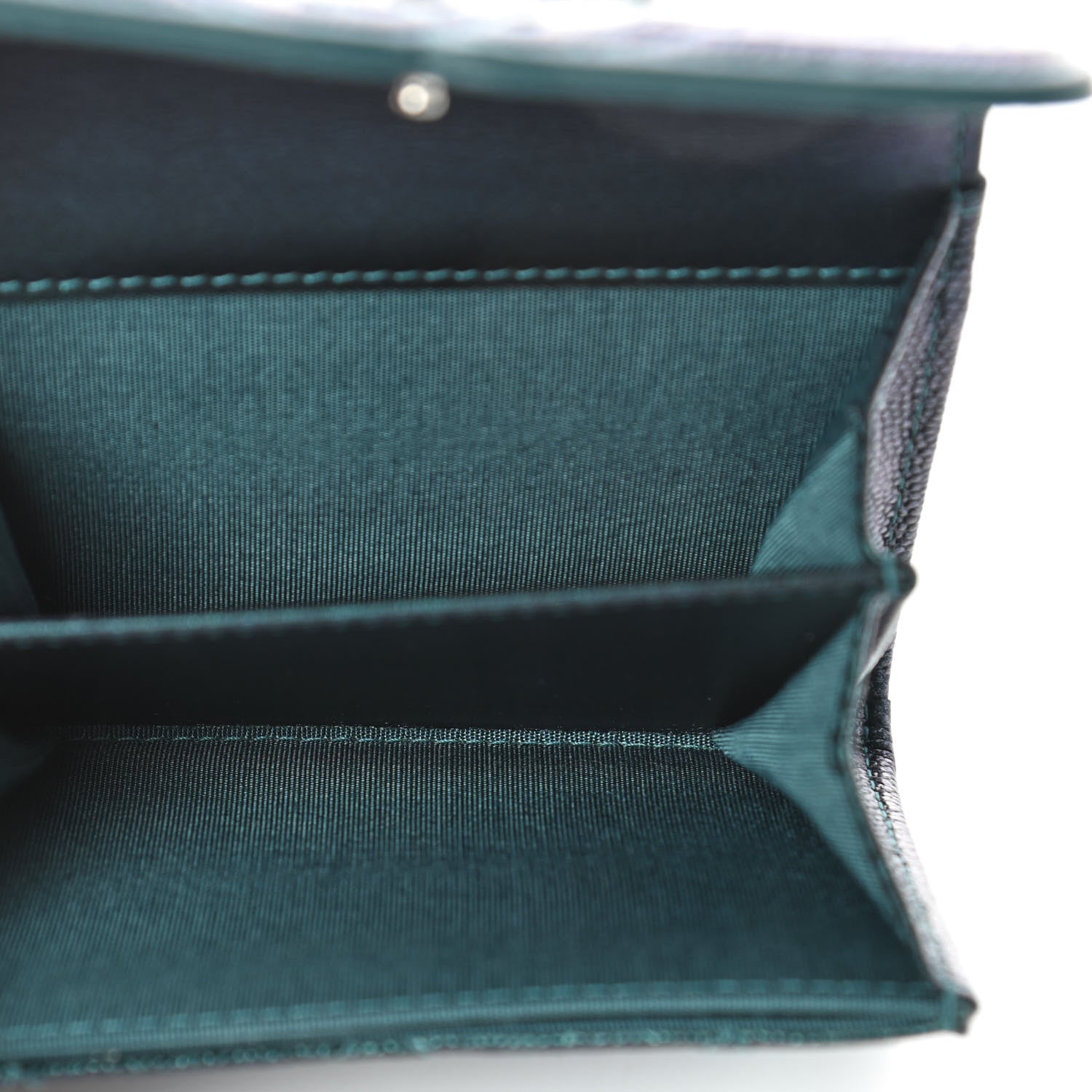 Chanel Iridescent Caviar Quilted Filigree Flap Card Holder Dark Turquoise 10 of 14