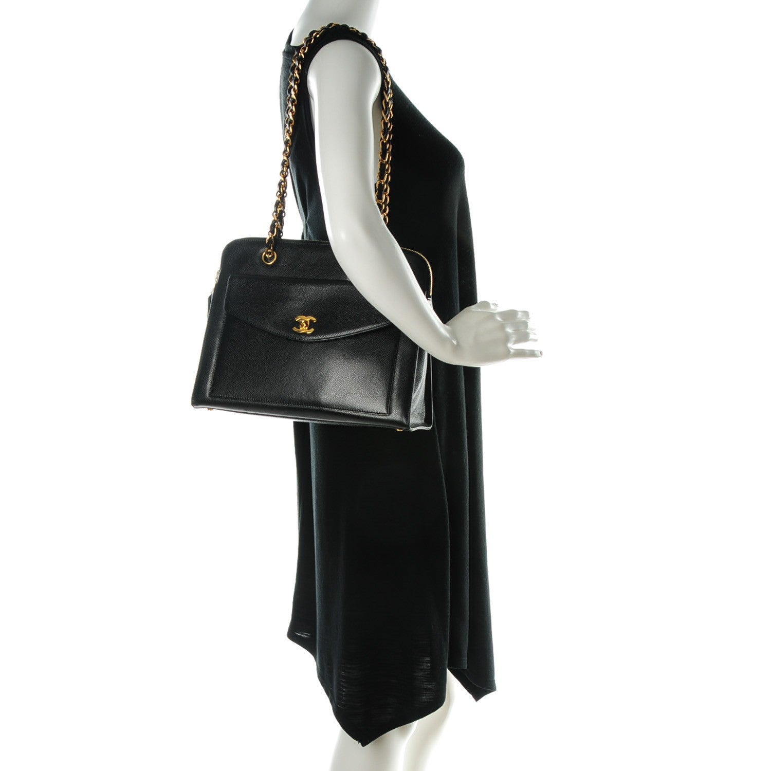 Chanel Caviar Flap Shoulder Bag Black 2 of 8