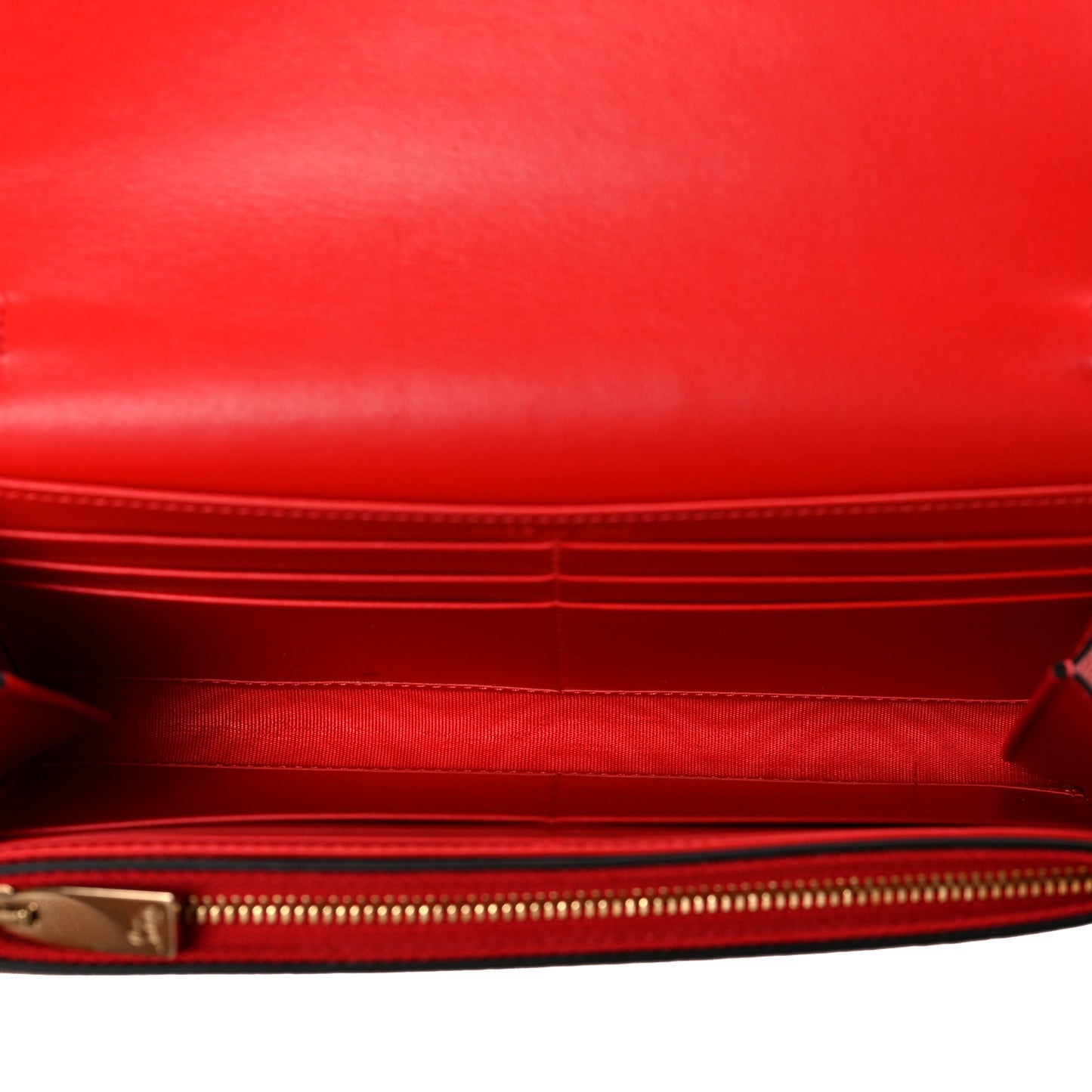 Calfskin Boudoir Wallet on Chain Red