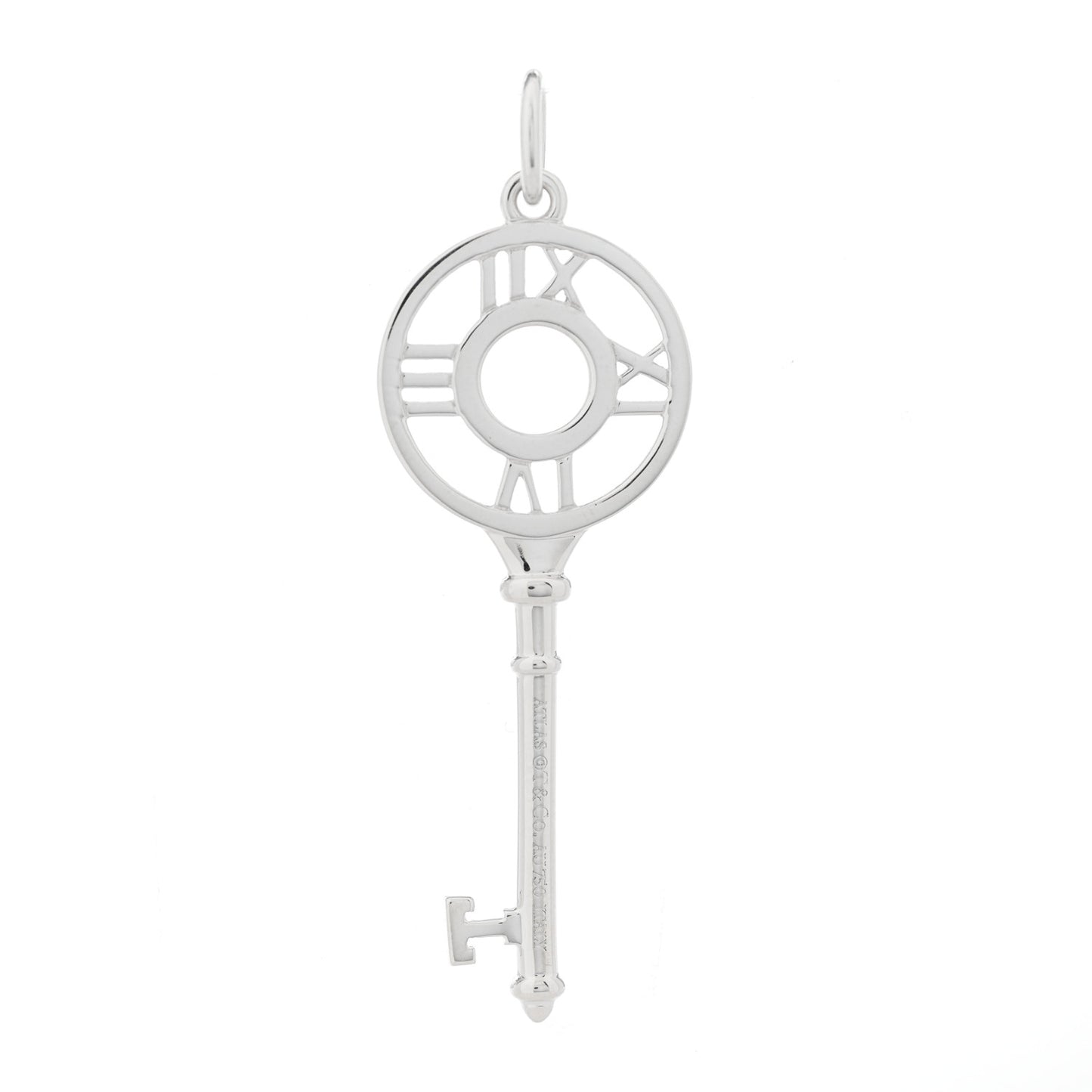 18K White Gold Diamond Atlas Key Pendant