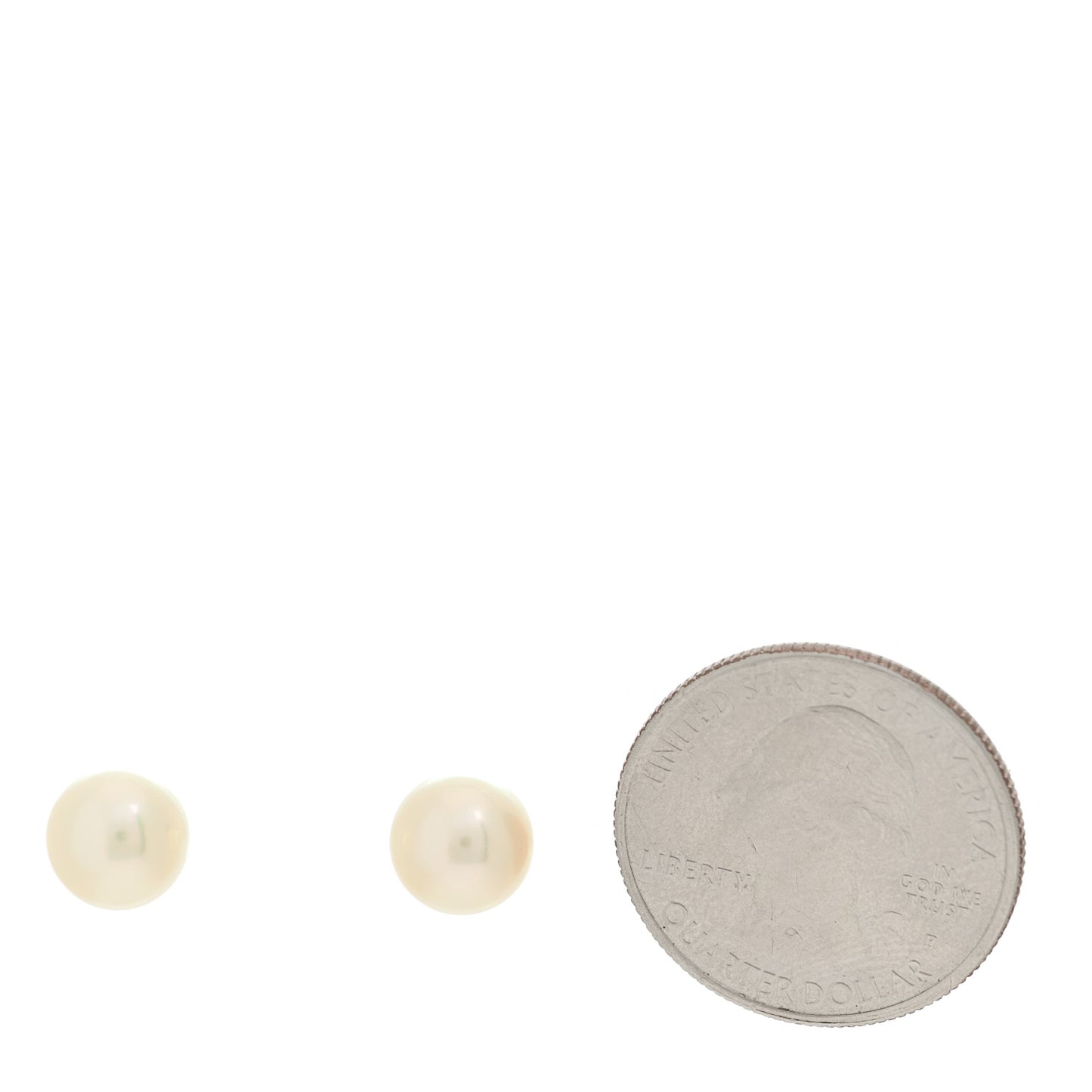 18K White Gold Akoya Cultured Pearl 8-8.5mm Stud Earrings