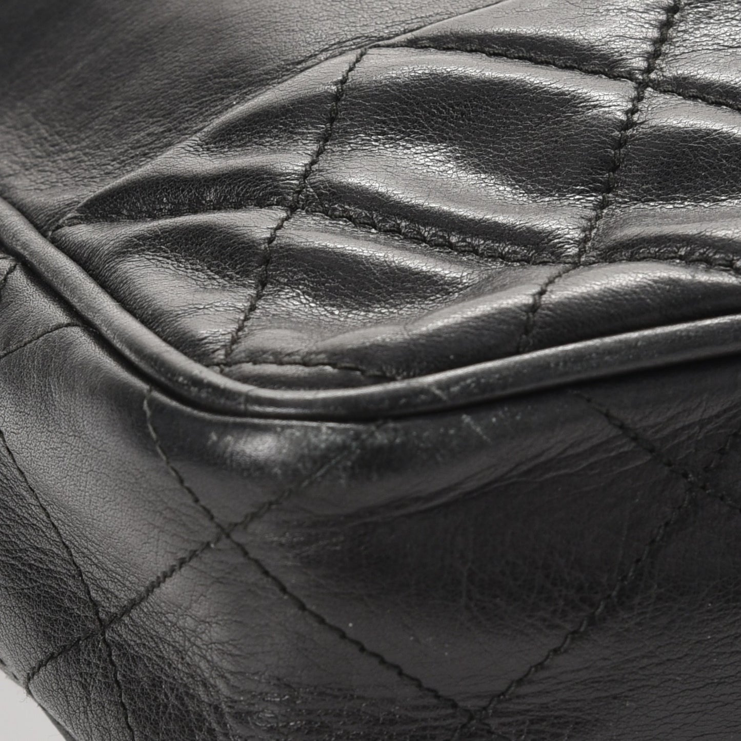 Lambskin Quilted Shoulder Bag Black