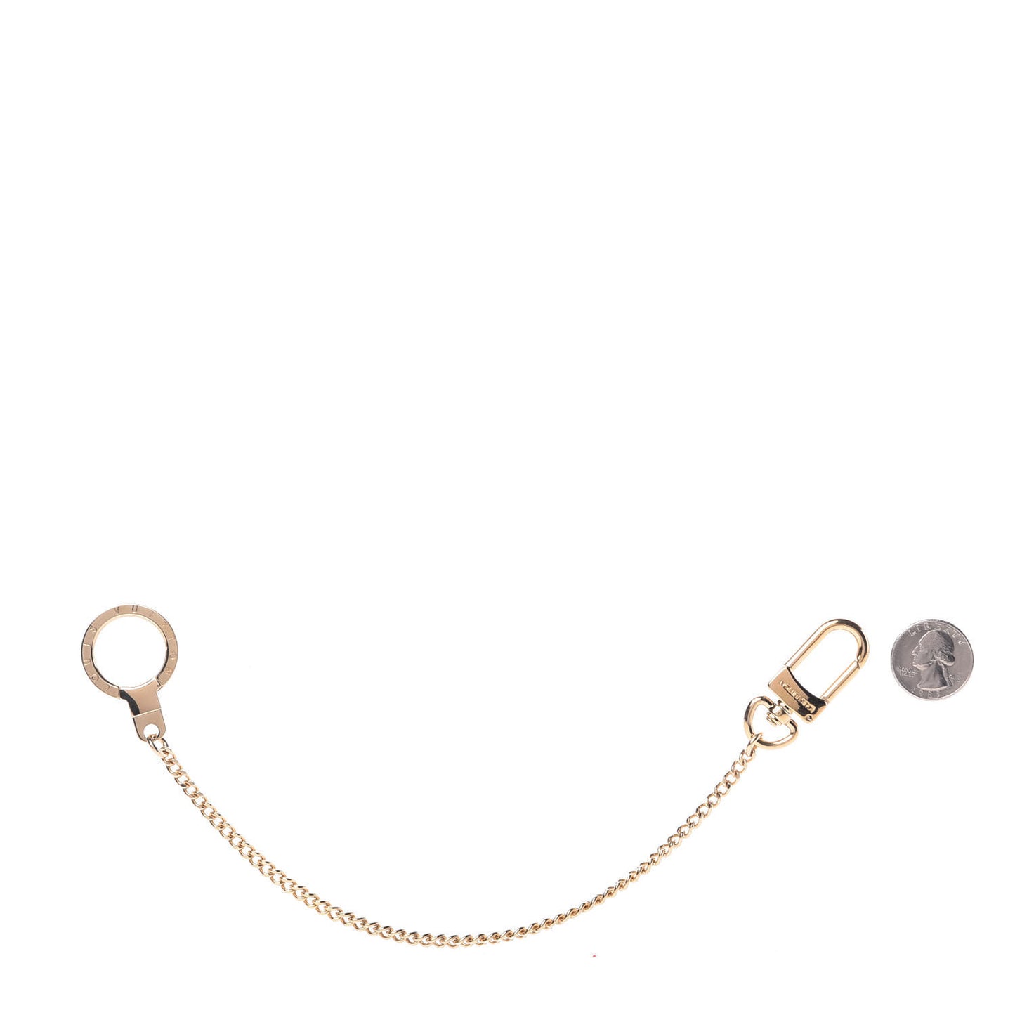 Metal Pochette Extender Key Ring Chain Gold