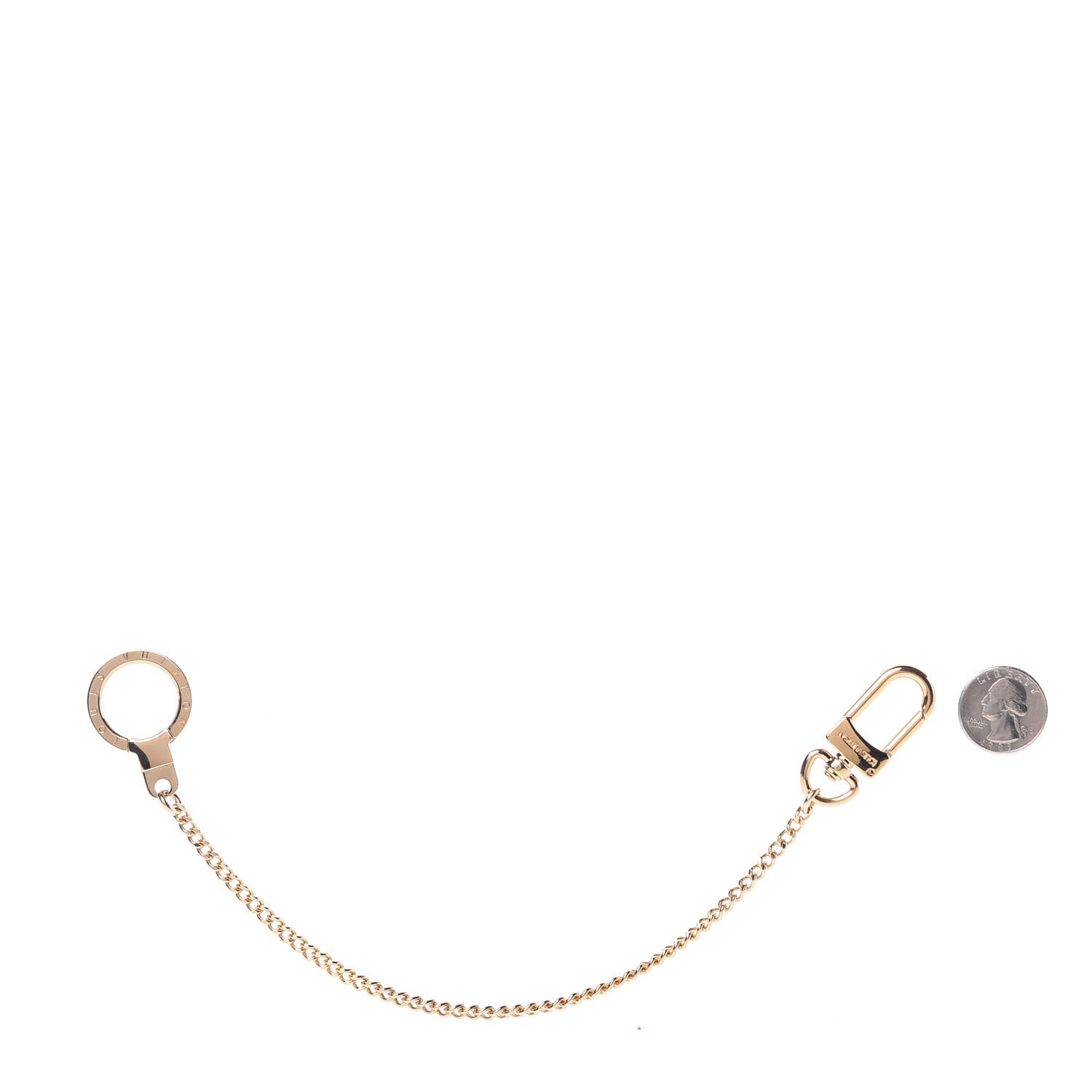 Louis Vuitton Metal Pochette Extender Key Ring Chain Gold 2 of 5