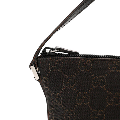 Gucci Denim Monogram Boat Pochette Dark Brown 13 of 15