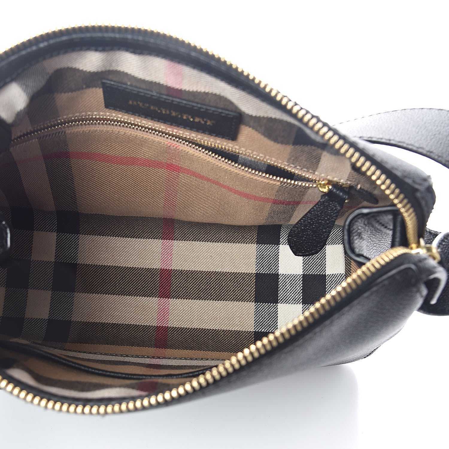 Burberry Soft Grain Calfskin House Check Small Helmsley Crossbody Black 5 of 9